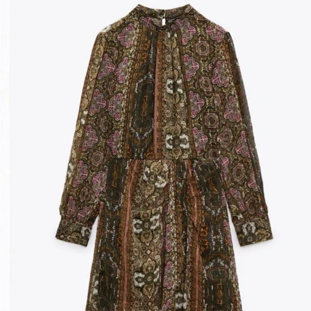 Zara Multicolor Long Sleeve Dress